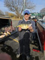 Mike Rinallo shows off a 2lb 4oz Lake Erie Yellow Perch